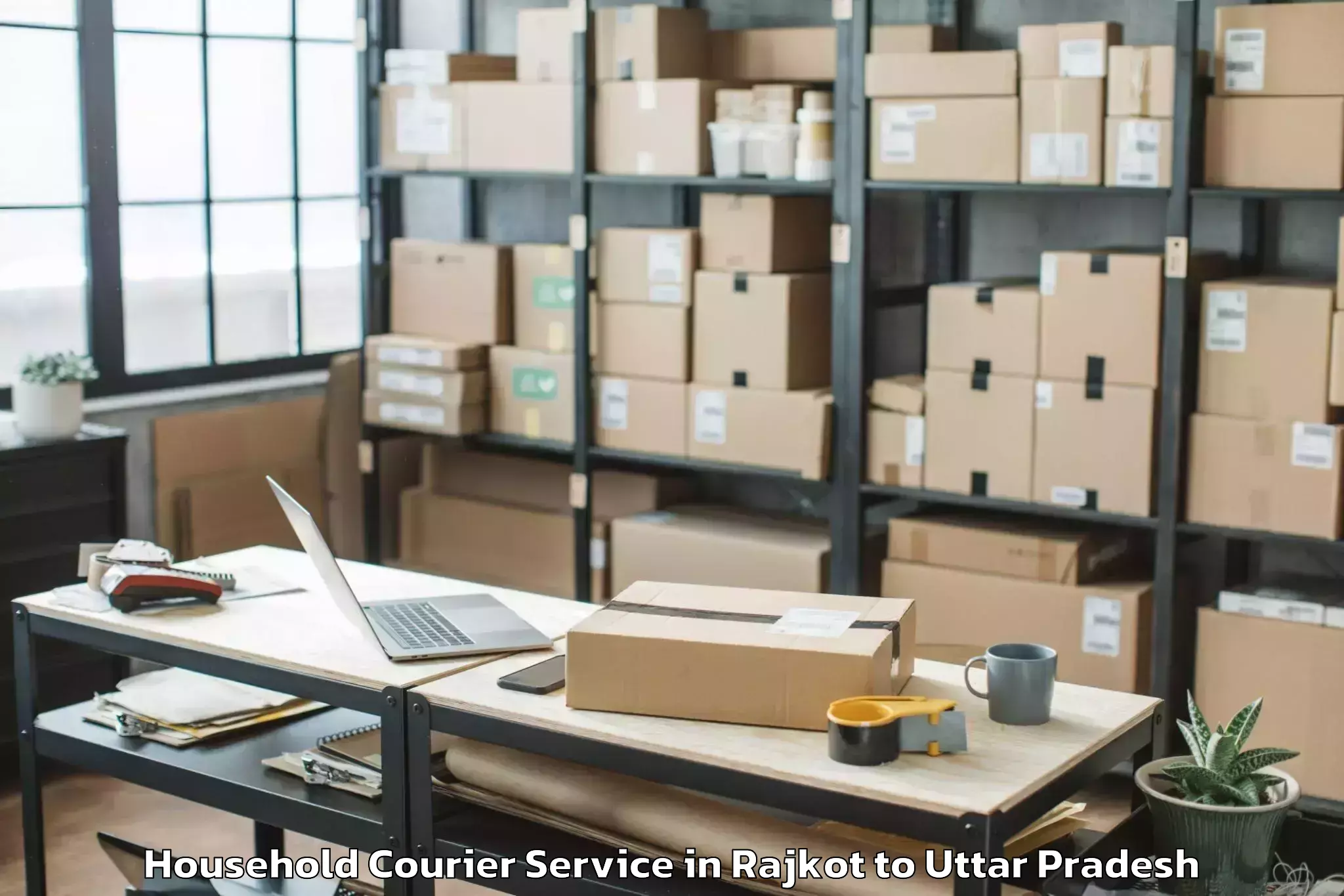 Get Rajkot to Tundla Household Courier